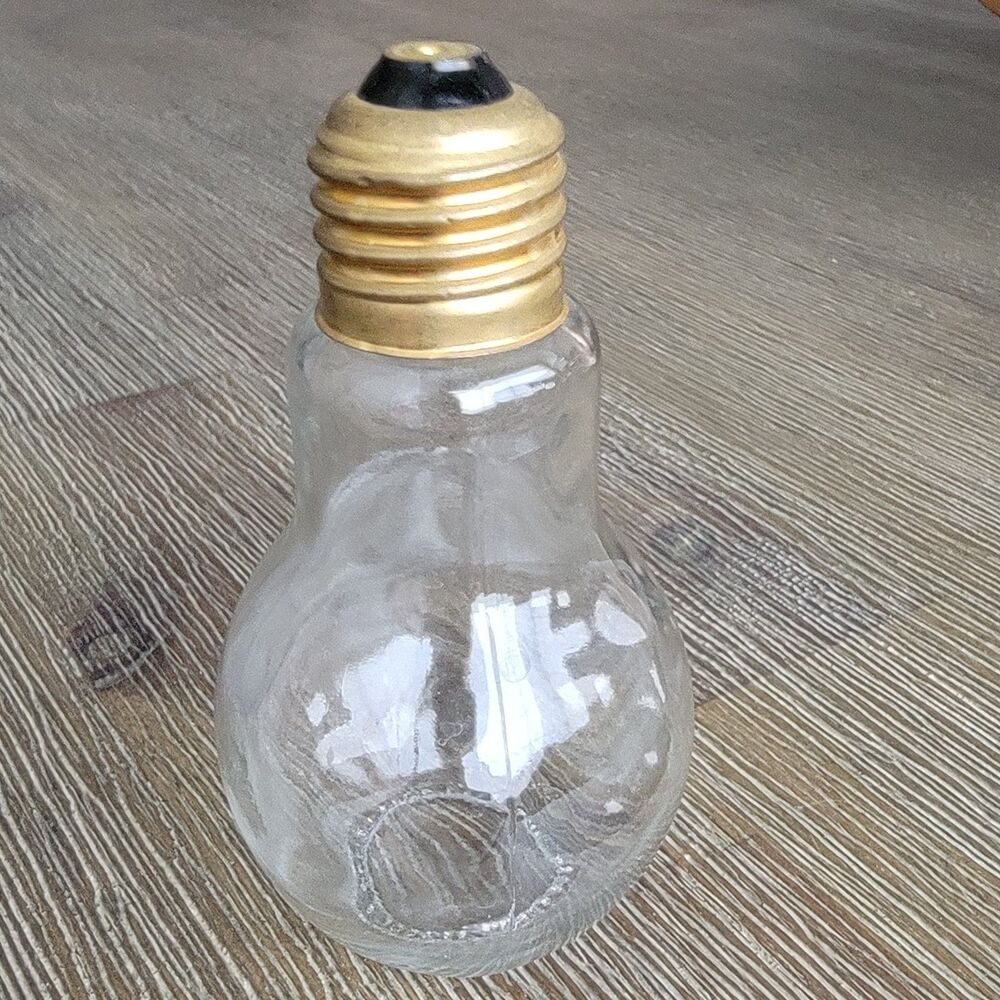 Glass Light Bulb Shaker Small Jar Container Steampunk